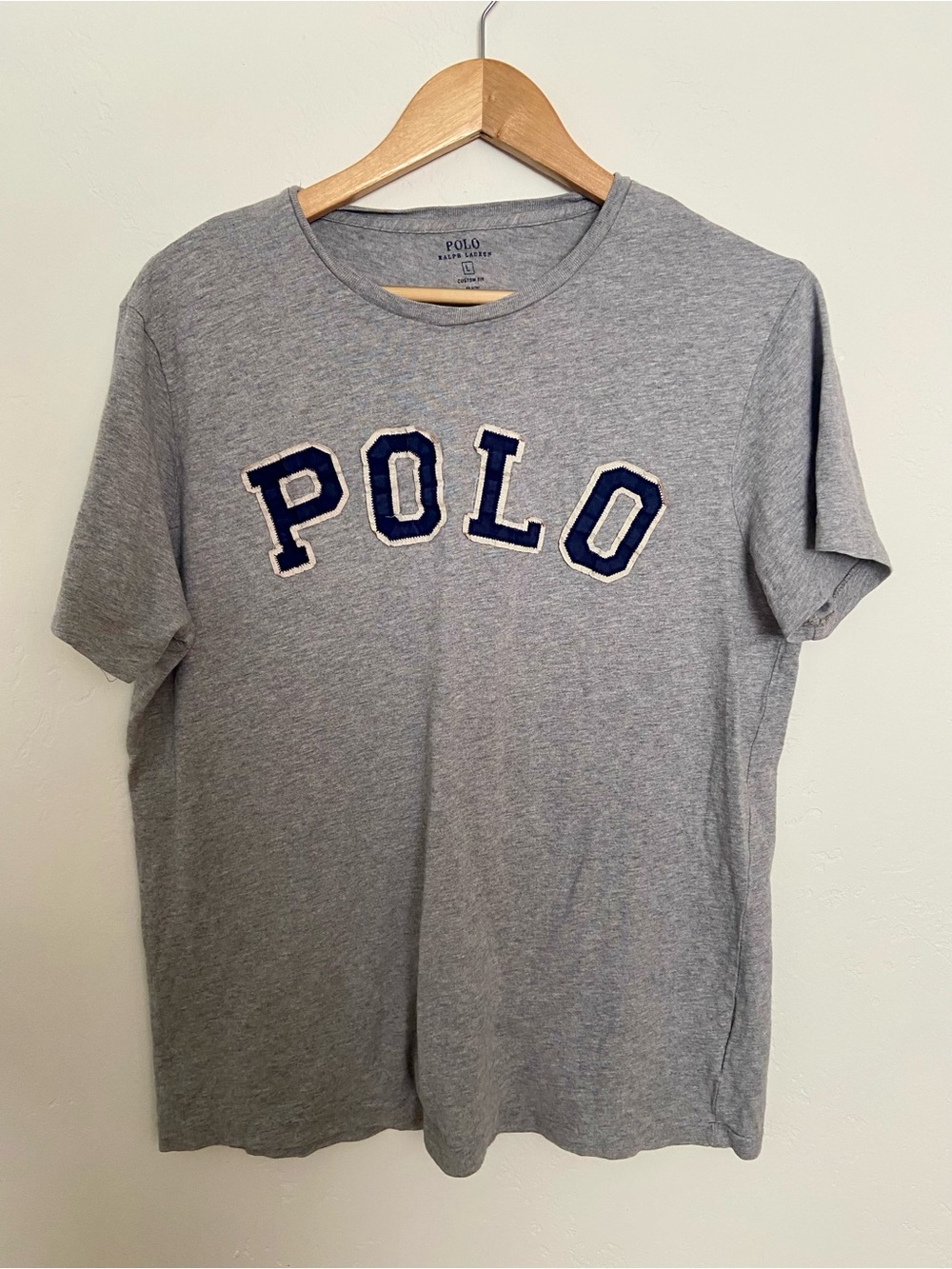 Polo Ralph Lauren Grey POLO Patch Tee, Custom Fit, Size L